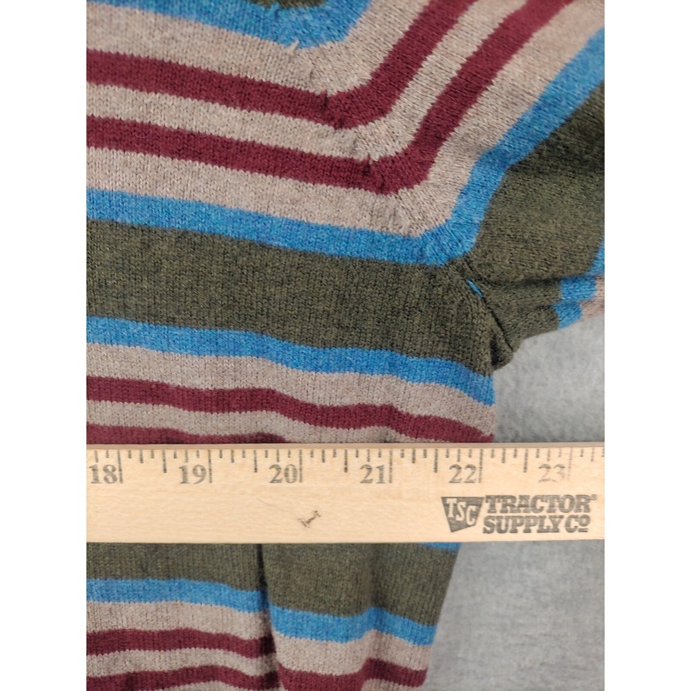 LL Bean‎ Mens Sweater Large Cashmere Blend 1/4 Zip Stripe Cabincore Cozy Rustic - Picture 5 of 8